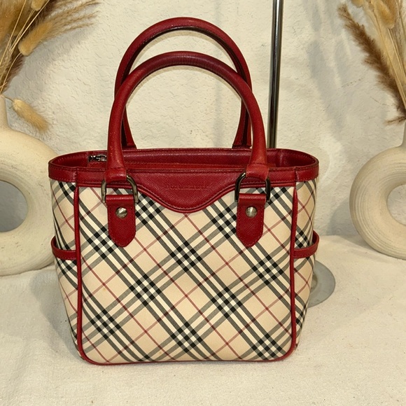 BURBERRY Nova Check Hand Bag red - Picture 1 of 13